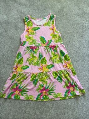 Place Pink Tropical Floral Tiered Sundress